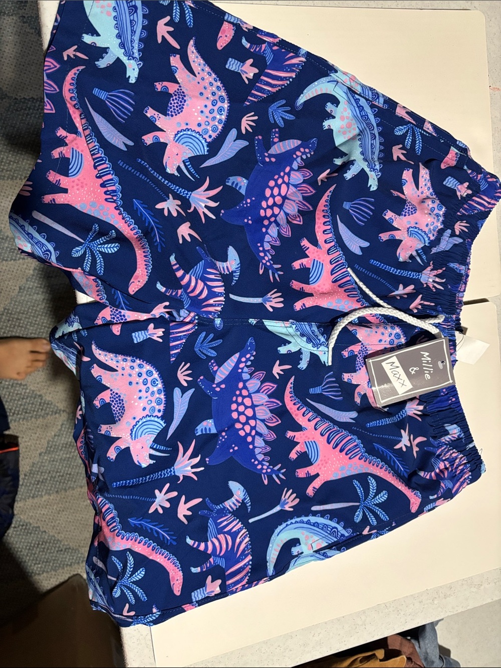 Boys swim trunks Navy,Pink & Light Blue dinasours